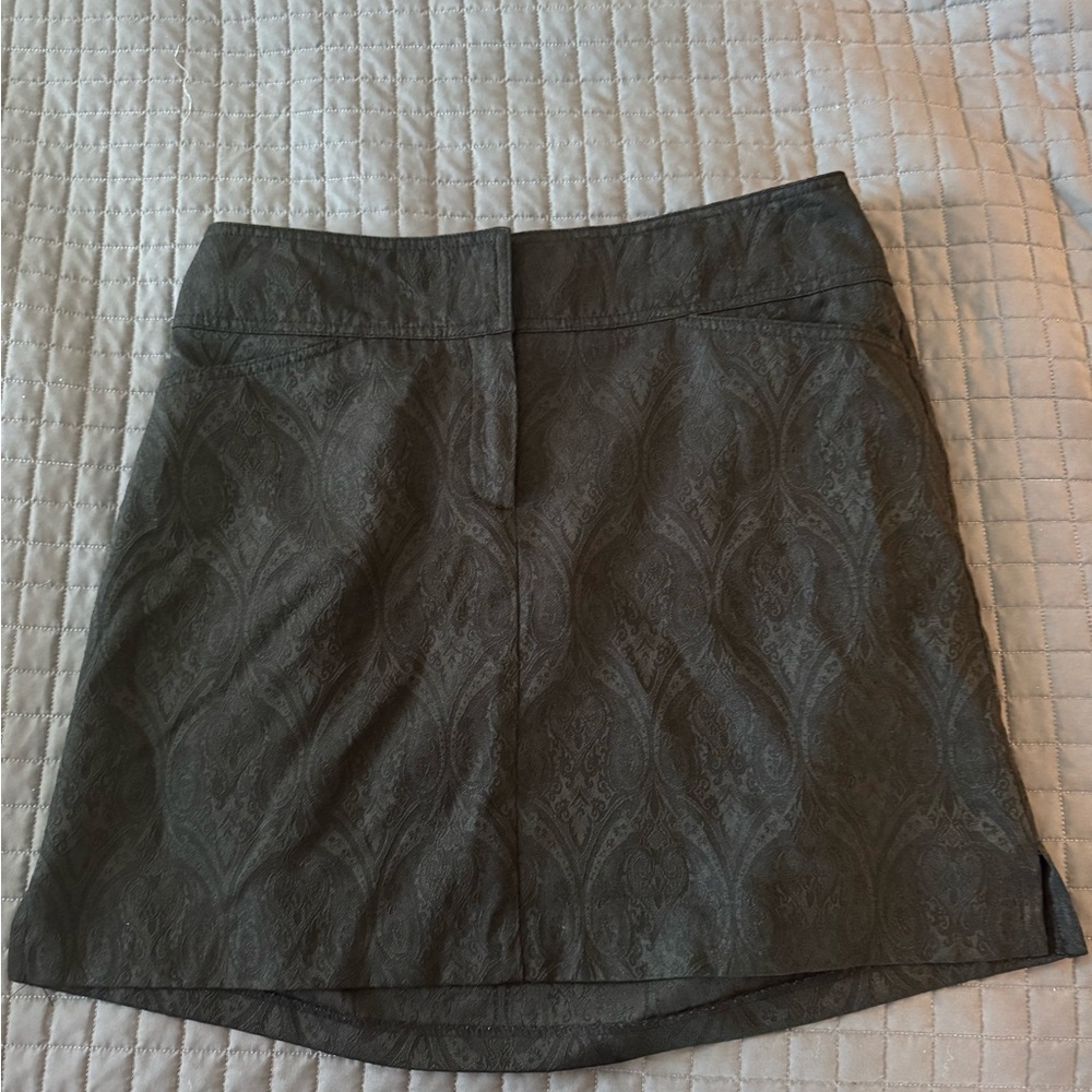 Black mini skirt with paisley pattern